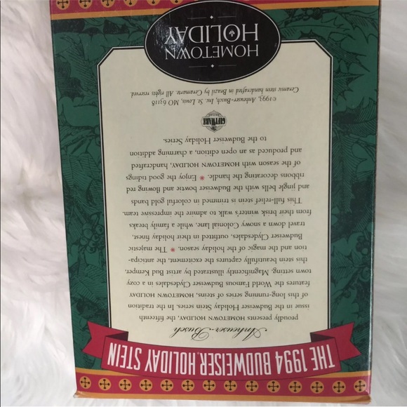 BUDWEISER 1994 Holiday Series Beer Stein - Picture 4 of 8